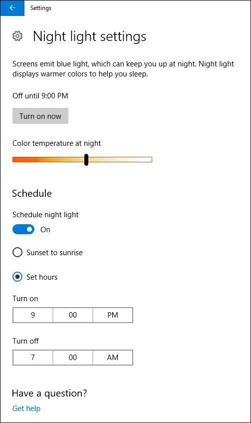 Comment corriger l'erreur du mode Night Light dans Windows 10