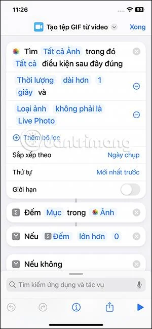 Arahan untuk menukar video kepada GIF pada iPhone