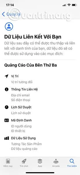 Apakah maklumat yang dijejaki apl pada iOS 14?