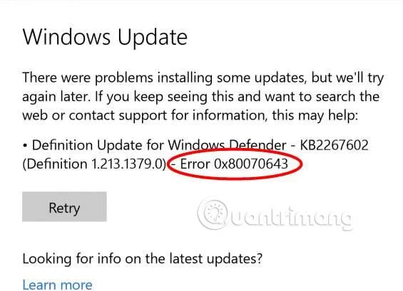 Windows'ta 0x80070643 hatasını düzeltin