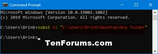 Windows'ta bir klasörü sanal sürücü olarak bağlama