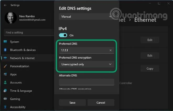 Windows 11'deki tüm uygulamalar için HTTPS üzerinden DNS nasıl etkinleştirilir