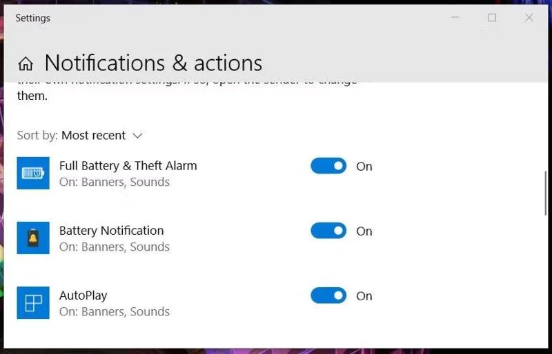 Windows 10/11 için pil tamamen şarj edilmiş bildirimi nasıl eklenir
