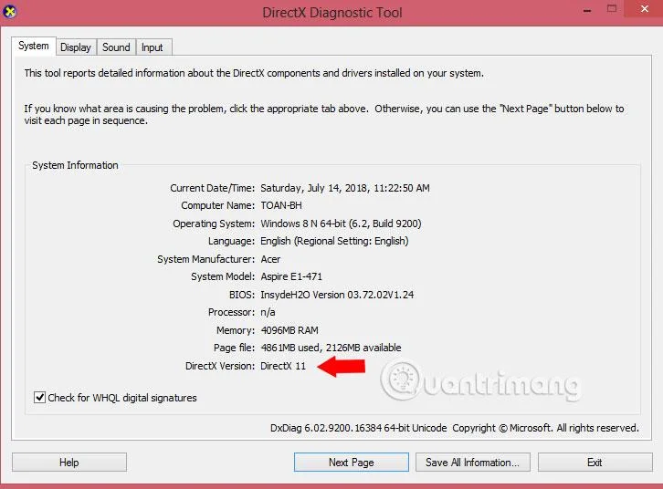 Windows'ta DirectX sürümü nasıl kontrol edilir