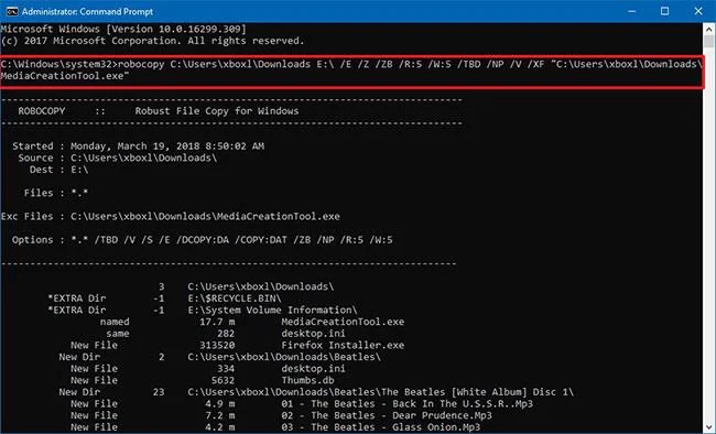Windows 10'da Robocopy ile dosya ve klasörler nasıl hariç tutulur?