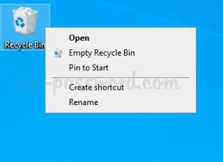 Windows 10'da Özellikleri Geri Dönüşüm Kutusu içerik menüsünden kaldırmanın 2 yolu