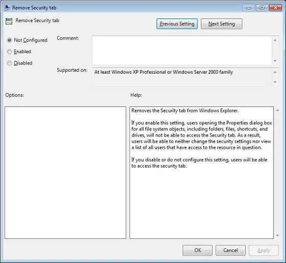 Bagaimana untuk mendayakan/lumpuhkan tab Keselamatan fail dan folder pada Windows?