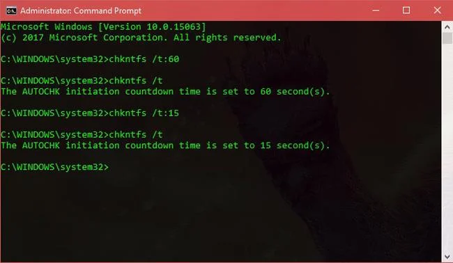 Tukar tamat masa alat semak ralat pemacu keras CHKDSK dalam Windows