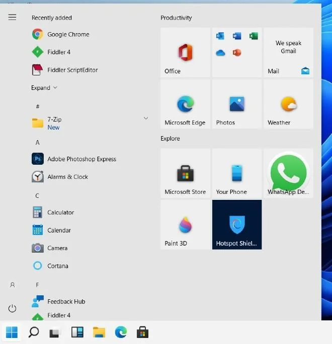 Terugkeren naar het Windows 10 Start-menu op Windows 11
