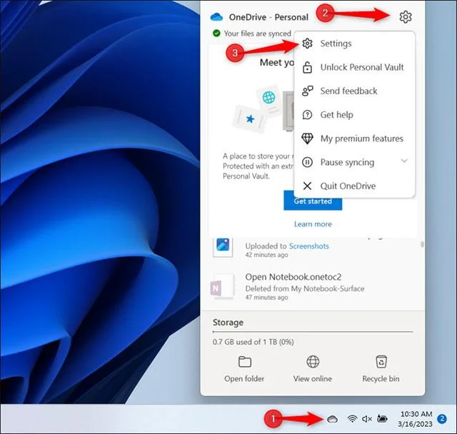 OneDrive'ın Windows masaüstündeki kısayolları senkronize etmesi nasıl önlenir?