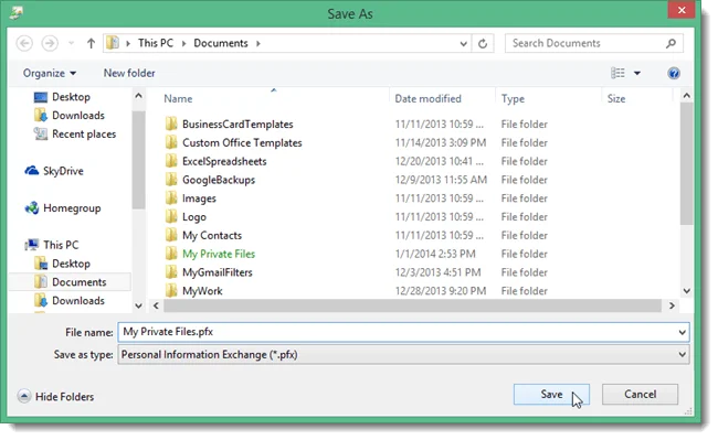 Arahan untuk menggunakan EFS untuk menyulitkan fail dan folder pada Windows 8.1 Pro