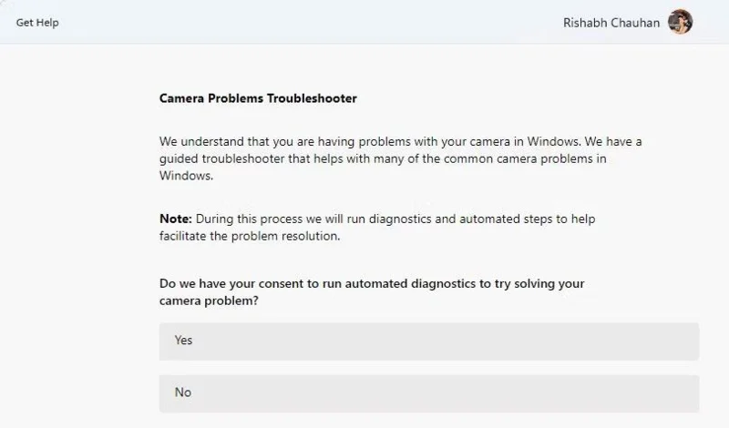 Instructions sur la façon de résoudre les problèmes de l'application Windows Camera