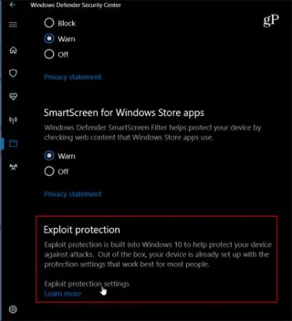 Erhöhen Sie die Sicherheit von Windows 10 mit Exploit Protection