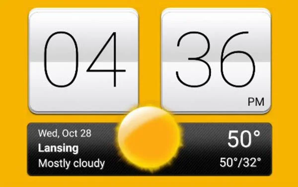 Cara memasang widget cuaca dan jam HTC pada Android