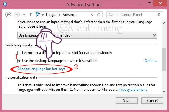 Bagaimana untuk mematikan bar Bahasa pada Bar Tugas Windows 8