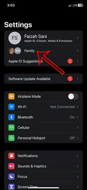 Bagaimana untuk membatalkan Perkongsian Keluarga pada iPhone