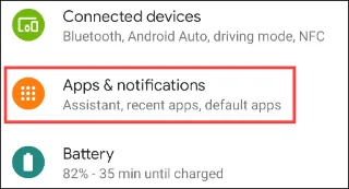 Paramètres des applications sur Android