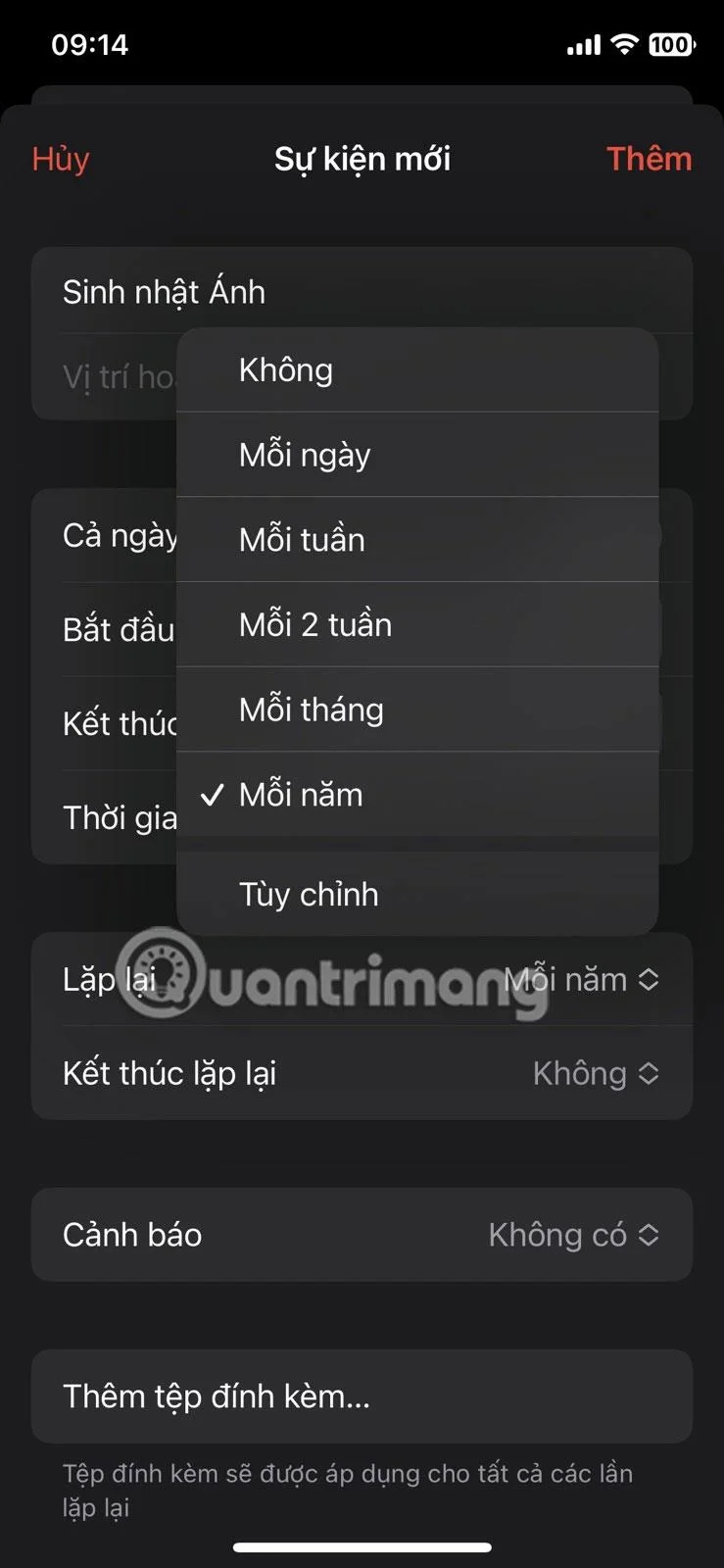 Cara menambah acara tahunan pada apl Kalendar Apple