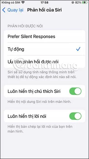Bagaimana untuk menukar jenis respons Siri pada iPhone