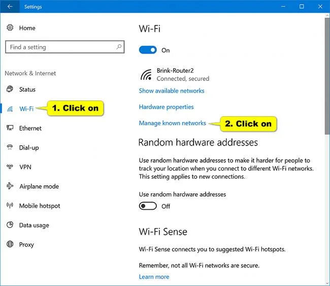 Gérer les paramètres WiFi