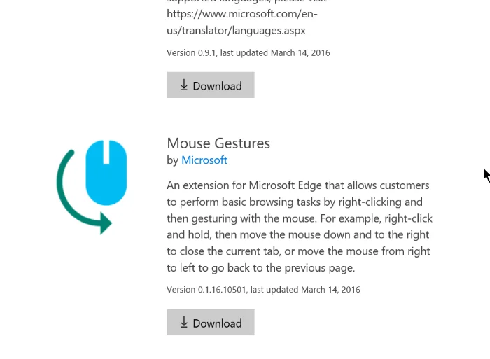 Arahan untuk memasang sambungan pada pelayar Edge Windows 10