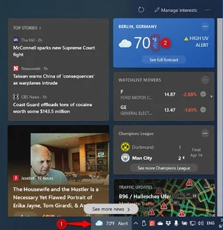 Cara memaparkan suhu dalam °C atau °F dalam apl Cuaca pada Windows 10