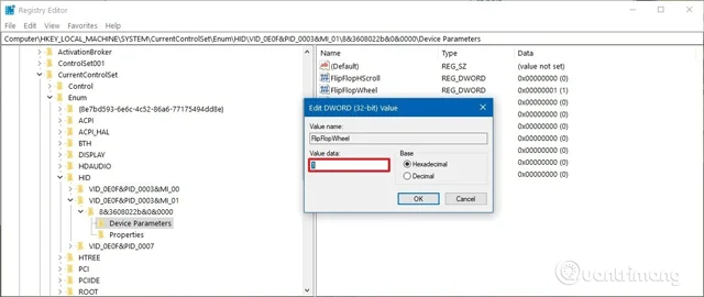 Bagaimana untuk membalikkan arah tatal tetikus pada Windows 10