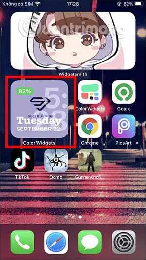 Cara menggunakan Widget Warna untuk mencipta widget kalendar dan bateri pada iOS