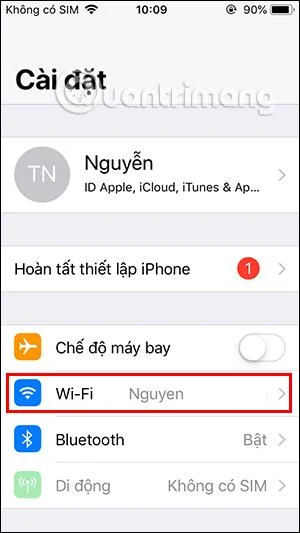 Accéder aux paramètres de réseau sur iPhone
