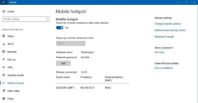 Cara menggunakan Hotspot Mudah Alih pada Windows 10 untuk berkongsi sambungan rangkaian