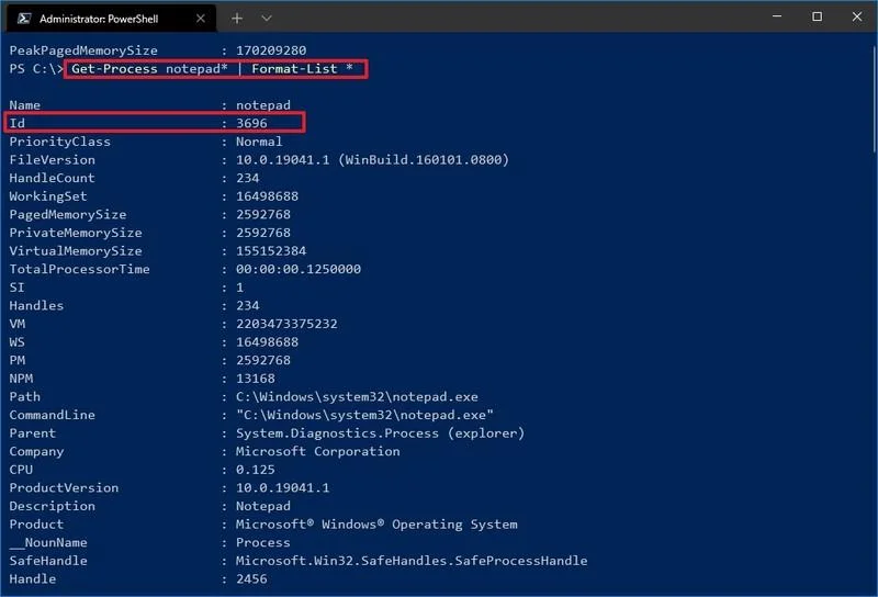 Bagaimana untuk mencari ID Proses aplikasi pada Windows 10