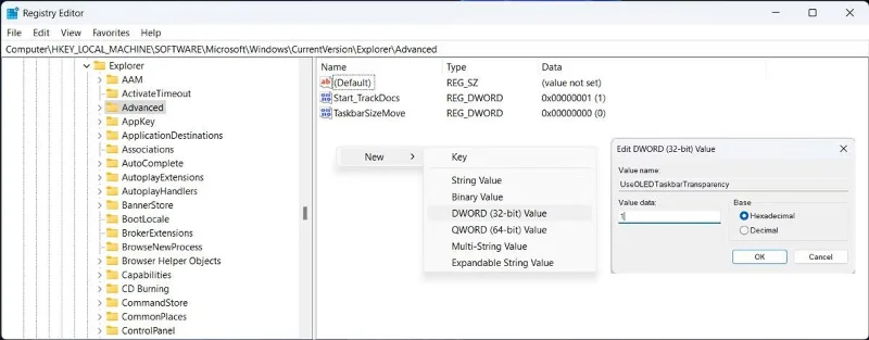 Hoe u de taakbalk transparant maakt in Windows 11