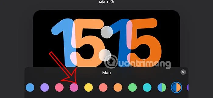 Arahan untuk menukar warna jam dalam iPhone Bersedia