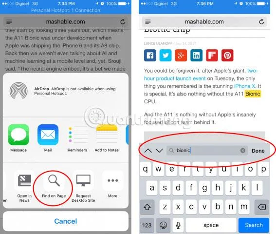 Encuentra palabras específicas en páginas web con iOS y Android