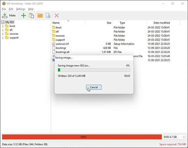 Windows'ta dosya ve klasörler ISO'ya nasıl dönüştürülür?
