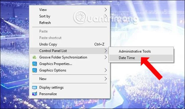 Cara membuat Senarai Panel Kawalan dalam menu klik kanan