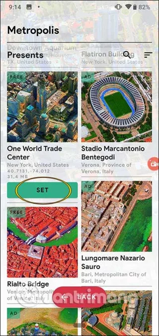 Cara memasang kertas dinding bandar 3D untuk Android
