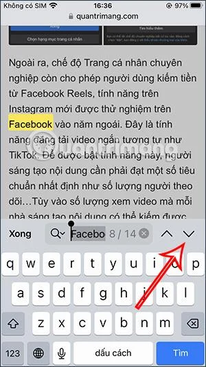 Bagaimana untuk mencari perkataan dengan cepat pada iPhone Safari