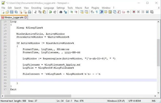 Cara membuat aplikasi penjejakan masa pada Windows dengan AutoHotKey