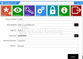 PassBox: gratis wachtwoordbeheerder en generator voor Windows 10/8/7