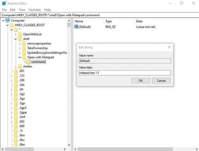Windows 10のコンテキストメニューに「メモ帳で開く」を追加する方法