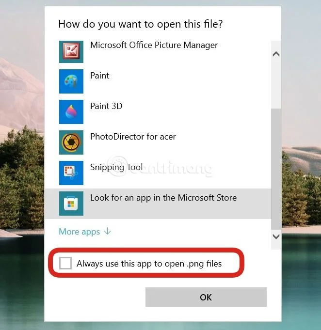 Hoe te repareren Open met fout op Windows