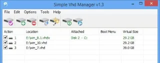 Simple VHD Managerın nasıl kullanılacağına ilişkin talimatların tamamı