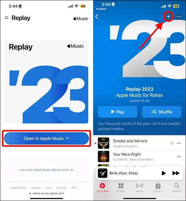 Arahan untuk menonton Apple Music Replay 2023