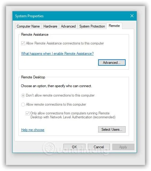 Repareer de optie Externe verbindingen met deze computer toestaan ​​die is vergrendeld op Windows 10
