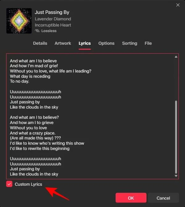 Bagaimana untuk menambah lirik pada Apple Music Windows