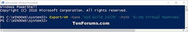Windows 10 で Hyper-V 仮想マシンをエクスポートする方法