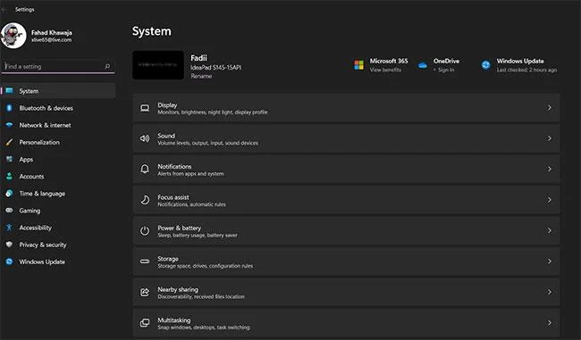 Windows 11'deki Ayarlar uygulamasındaki yeni özellikler
