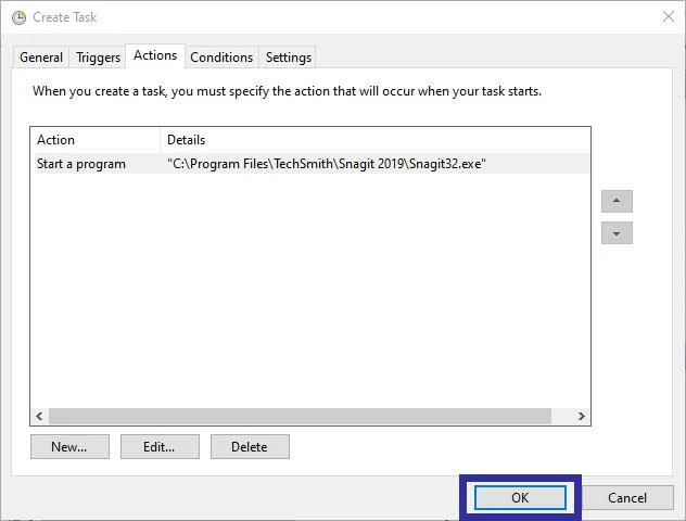 Bagaimana untuk menangguhkan permulaan program dengan Penjadual Tugas pada Windows 10/8/7