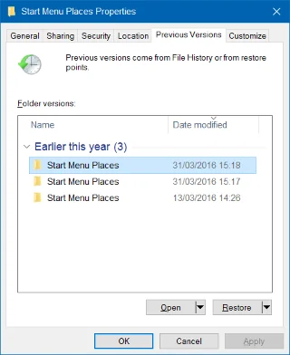Pulihkan ikon Penjelajah Fail yang hilang pada Menu Mula Windows 10